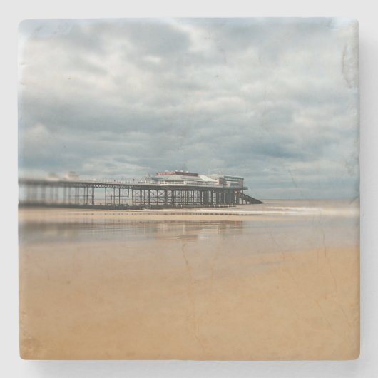 Cromer Pier an der Nordküste Norfolks Steinuntersetzer (Vorderseite)
