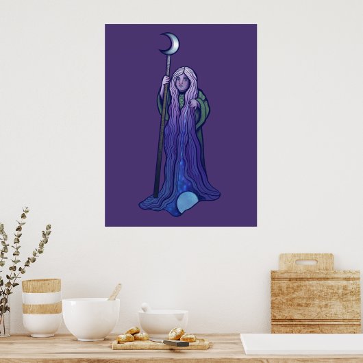 Crone Moon Goddess Pagan Art Wiccan Poster (Küche)
