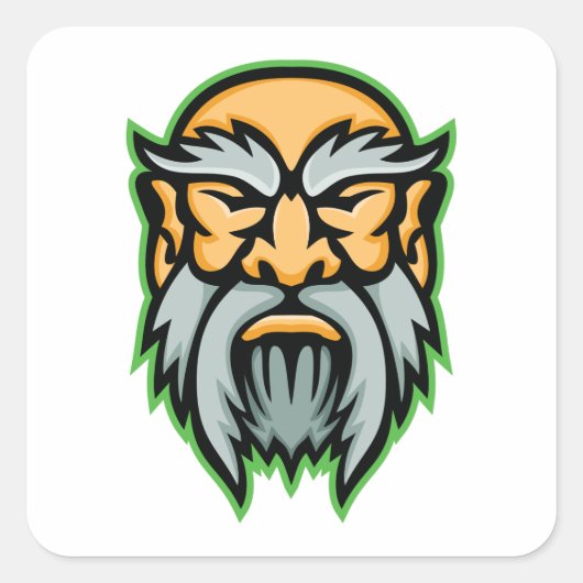 Cronos Griechischer Graubartenaufkleber Quadratischer Aufkleber (Vorderseite)