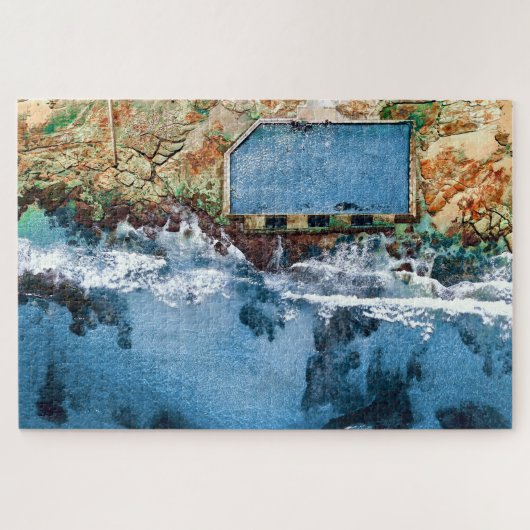 Cronulla Beach Ocean Pool Sydney Australien Luftfa Puzzle (Horizontal)