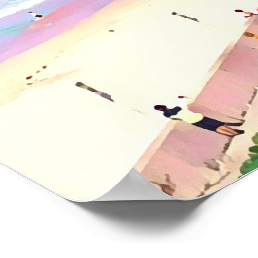 Cronulla Sydney Beach Summer travel print Poster (Ecke)