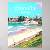 Cronulla Sydney Beach Summer travel print Poster (Vorne)