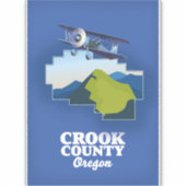 Crook Landkreis Oregon Karte Aufkleber (Vorderseite)