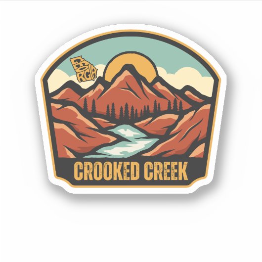 Crooked Creek, Georgia Aufkleber (Vorderseite)
