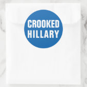 Crooked Hillary Clinton Runder Aufkleber (Tasche)