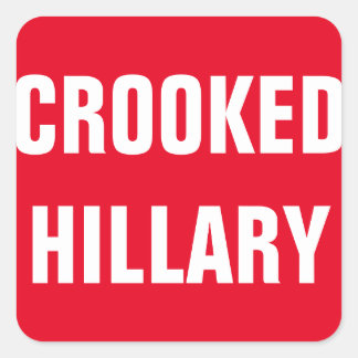 Crooked Hillary Elections 2016 Quadratischer Aufkleber