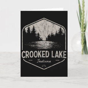 Crooked Lake Indiana Outdoors Vintage Karte