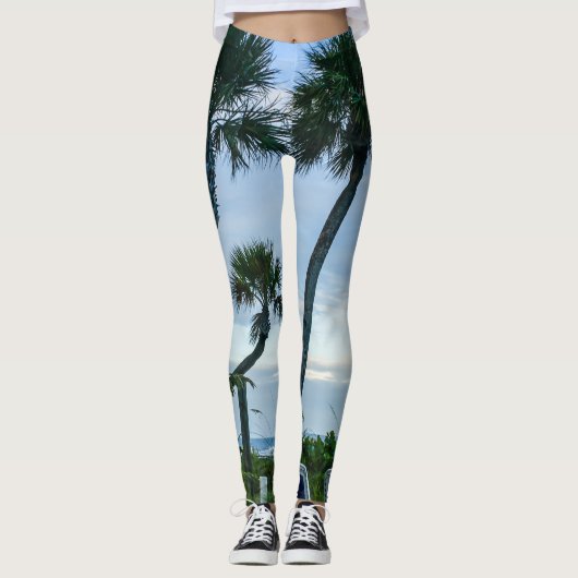 Crooked Palm Trees Leggings (Vorderseite)