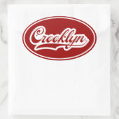 Crooklyn, NYC Ovaler Aufkleber (Tasche)