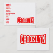 CROOKLYN, NYC VISITENKARTE (Vorne/Hinten)