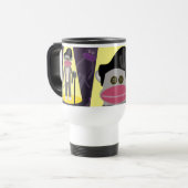 Crooner Fun Fünfziger Retro Sänger Sock Monkey Reisebecher (Vorderseite Links)