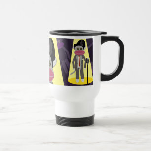 Crooner Fun Fünfziger Retro Sänger Sock Monkey Reisebecher