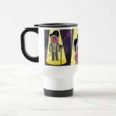 Crooner Fun Fünfziger Retro Sänger Sock Monkey Reisebecher (Links)