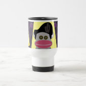 Crooner Fun Fünfziger Retro Sänger Sock Monkey Reisebecher (Mittel)
