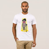 Crooner Sock Monkey Niedlich Retro Singer Cartoon T-Shirt (Vorne ganz)