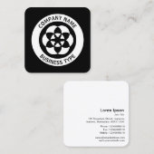 Crop Circle - Black Quadratische Visitenkarte (Vorne/Hinten)