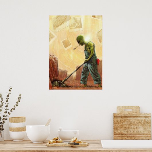 Crop Circle Maker Alien - Poster (Küche)