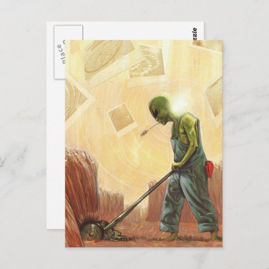 Crop Circle Maker Alien - Postkarte (Vorne/Hinten)