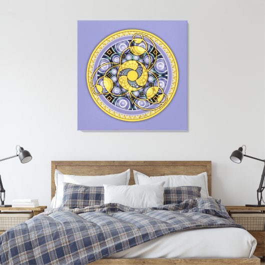 Crop Circle Mandala 5, ummantelte Canvas Leinwanddruck (Insitu (Schlafzimmer))