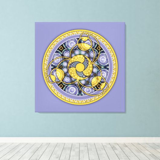 Crop Circle Mandala 5, ummantelte Canvas Leinwanddruck (Insitu (Holzboden))