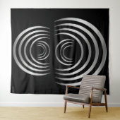 Crop Circle Silver Alien Crescent Moon Wandteppich (Beispiel (Horizontal))