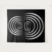 Crop Circle Silver Alien Crescent Moon Wandteppich (Vorderseite (Horizontal))