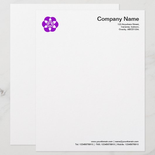 Crop Circle Symbol 02 - Lila Briefbogen (Vorne/Hinten)