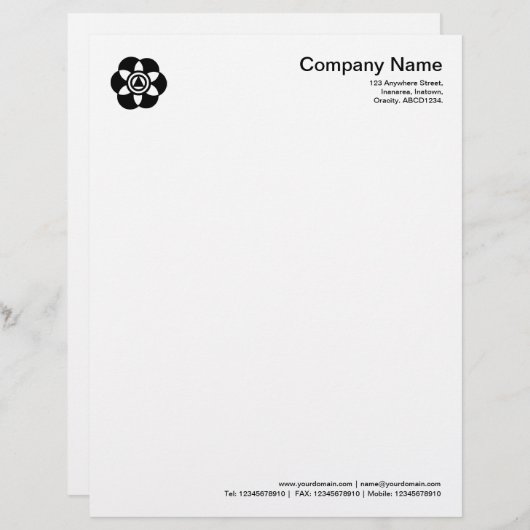 Crop Circle Symbol 02 - Schwarz Briefkopf (Vorne/Hinten)