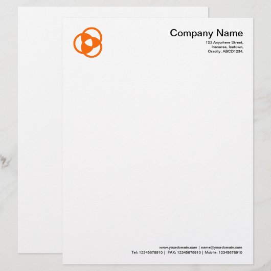 Crop Circle Symbol 05 - Orange Briefkopf (Vorne/Hinten)