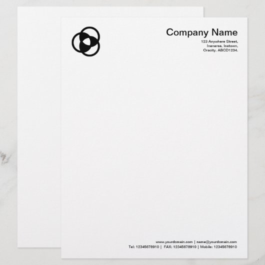 Crop Circle Symbol 05 - Schwarz Briefbogen (Vorne/Hinten)