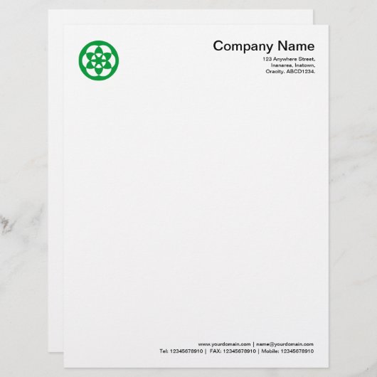 Crop Circle Symbol - Gras Green Briefbogen (Vorne/Hinten)