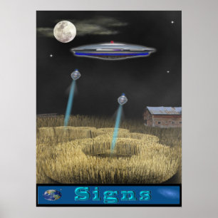 crop circle ufo poster
