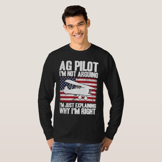 Crop Duster American Flag Just Explaining Why I'm T-Shirt (Vorne ganz)