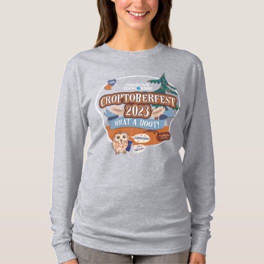 Croptoberfest 2023 Frauengrau-Langleeved T-Shirt (Vorderseite)
