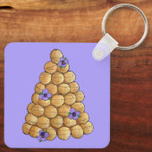 Croquembouche Choux Bun Cream Puffs Wedding Cake Schlüsselanhänger (Rückseite)