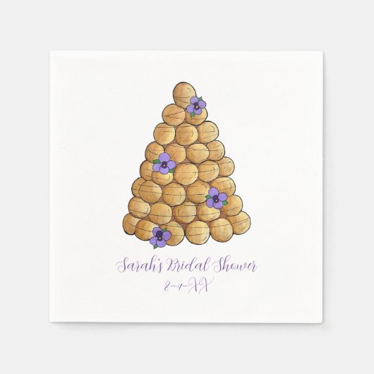 Croquembouche Choux Bun Cream Puffs Wedding Cake Serviette (Vorderseite)