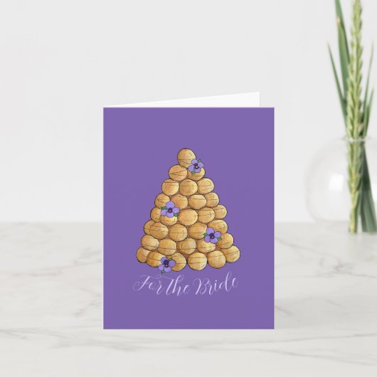 Croquembouche Choux Pastry Wedding Cake Bride Karte (Vorderseite)