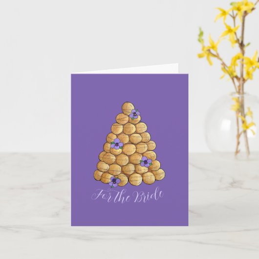 Croquembouche Choux Pastry Wedding Cake Bride Karte (Gelbe Blume)
