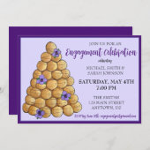 Croquembouche French Wedding Cake Engagement Party Einladung (Vorne/Hinten)