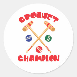 Croquet Champion Runder Aufkleber