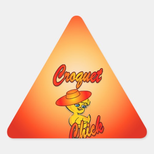 Croquet Chick #5 Dreieckiger Aufkleber (Vorderseite)