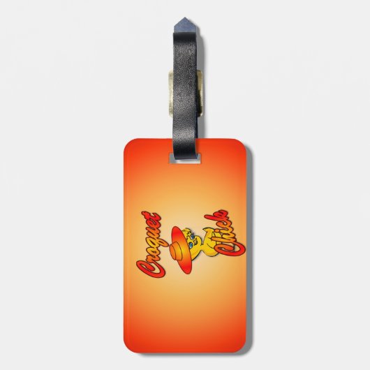 Croquet Chick #5 Gepäckanhänger (Rückseite vertikal)