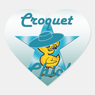 Croquet Chick #7 Herz-Aufkleber
