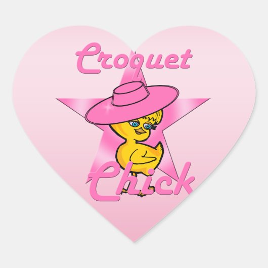 Croquet Chick #8 Herz-Aufkleber (Vorderseite)