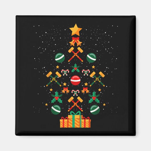 Croquet Christmas Tree Xmas Magnet (Vorne)