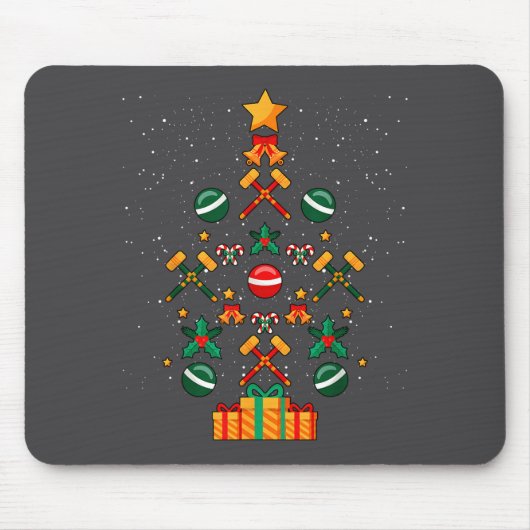 Croquet Christmas Tree Xmas Mousepad (Vorne)