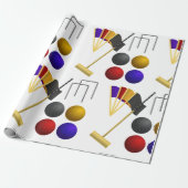 Croquet Equipment Set Mallet Balls Hoops Geschenkpapier (Ungerollt)