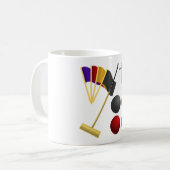Croquet Equipment Set Mallet Balls Hoops Kaffeetasse (Vorderseite Links)