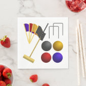 Croquet Equipment Set Mallet Balls Hoops Serviette (Beispiel)