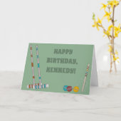 Croquet Game Custom Geburtstag Karte (Gelbe Blume)